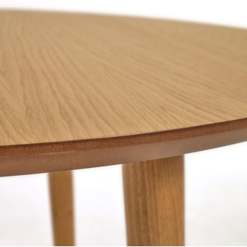 Oqui ausziehbarer runder Tisch aus Eichenfurnier, Ø120 cm