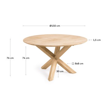 Tavolo rotondo da esterno Teresinha in legno masseterno Teresinha in legno masse