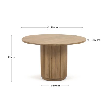 Licia runder Tisch aus massivem Mangoholz mit natürlichem Finish Ø 120 cm