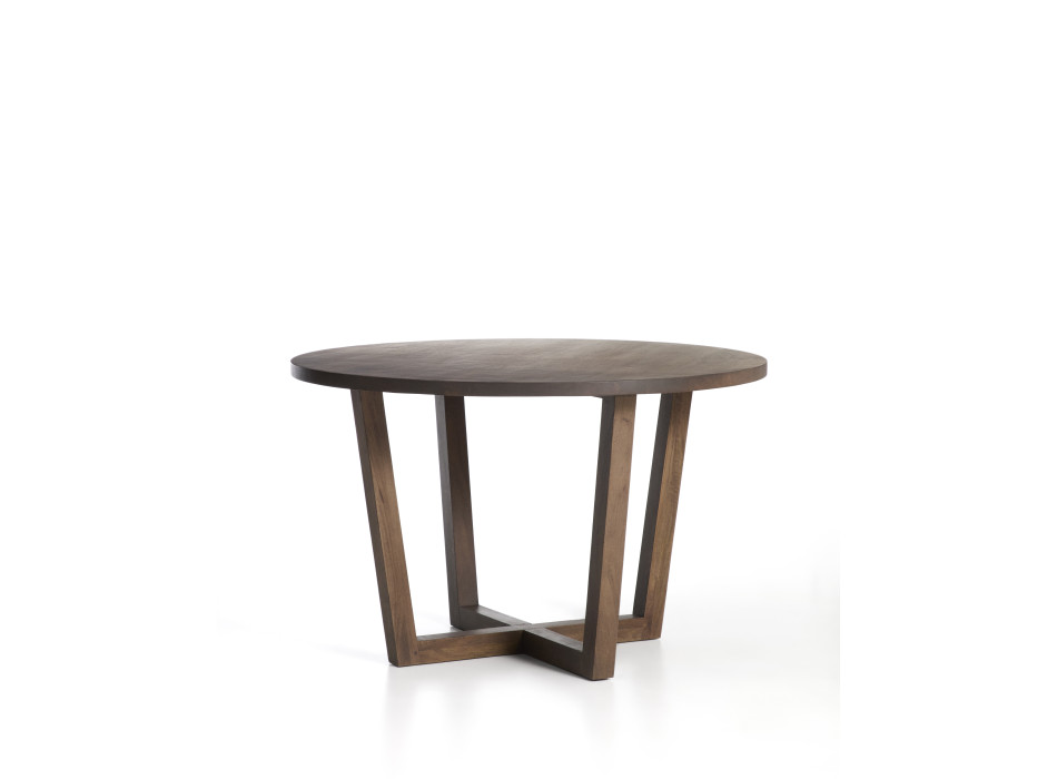 Nahla runder Tisch aus massivem Mangoholz mit Walnuss-Finish Ø 120 cm