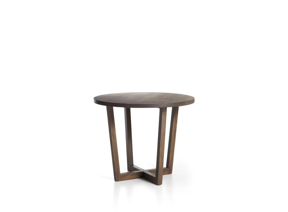 Nahla runder Tisch aus massivem Mangoholz mit Walnuss-Finish Ø 90 cm