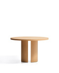 Runder Tisch Nealy mit Eichenfurnier und Naturfinish, Ø 120 cm