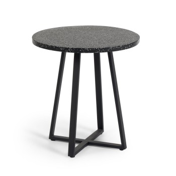 Tella runder Tisch aus schwarzem Terrazzo Ø 70 cm schwarzer Terrazzo Ø 70 cm