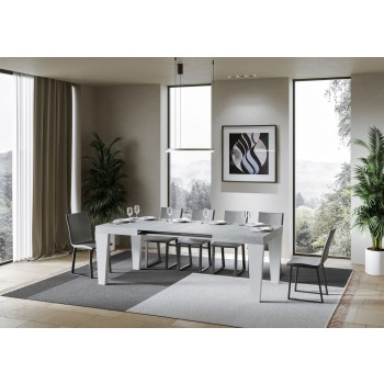 Spimbo Mix Tisch - Ausziehbarer Tisch 90x130/234 cm Spimbo Mix mit weißer Eschenplatte und Walnussbeinen