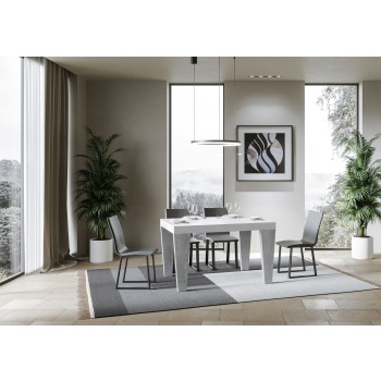 Spimbo Mix Tisch - Ausziehbarer Tisch 90x130/390 cm Spimbo Mix mit weißer Eschenplatte und Walnussbeinen