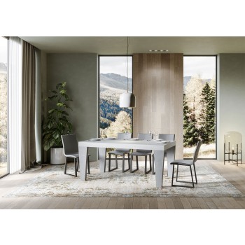 Spimbo Mix Tisch - Ausziehbarer Tisch 90x180/440 cm Spimbo Mix mit weißer Eschenplatte und Walnussbeinen