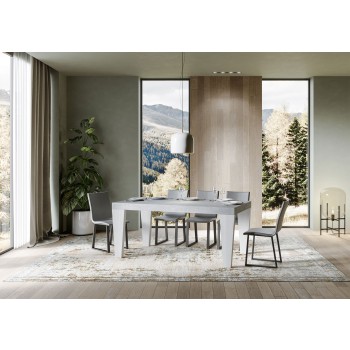 Spimbo Mix Tisch - Ausziehbarer Tisch 90x180/440 cm Spimbo Mix mit weißer Eschenplatte und Walnussbeinen