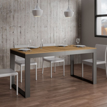 Tecno Evolution Table P.90 - Ausziehbarer Tisch 160/264x90 cm Tecno Evolution Gestell aus weißer Esche und Beine aus anthrazit