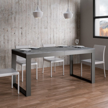 Tecno Evolution Table P.90 - Ausziehbarer Tisch 160/420x90 cm Tecno Evolution Gestell aus weißer Esche und Beine aus anthrazit