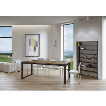 Tecno Evolution Table P.90 - Ausziehbarer Tisch 160/420x90 cm Tecno Evolution Gestell aus weißer Esche und Beine aus anthrazit