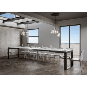 Tecno Evolution Table P.90 - Ausziehbarer Tisch 180/440x90 cm Tecno Evolution Gestell aus weißer Esche und Beine aus anthrazit