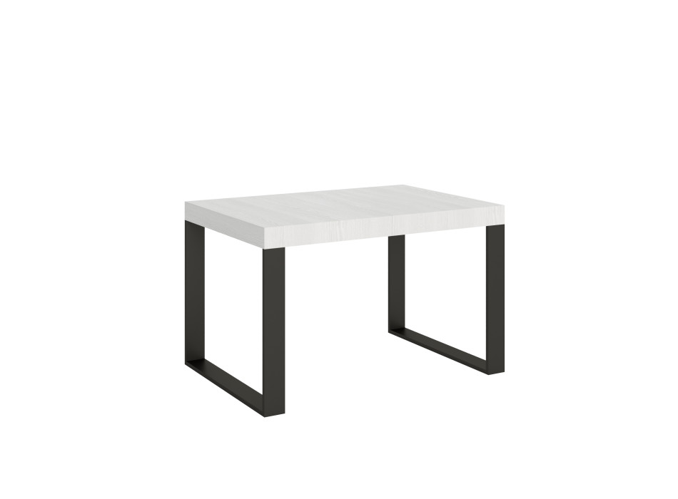 Tecno Table P.90 - Ausziehbarer Tisch 120/224x90 cm Tecno-Weißesche mit anthrazitfarbenen Beinen