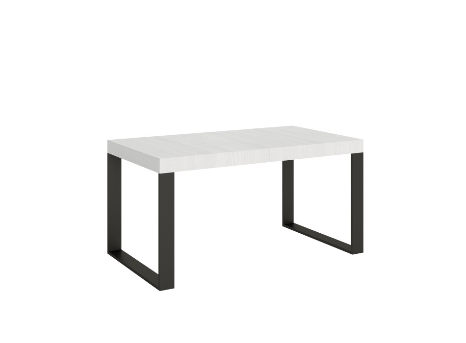 Tecno Table P.90 - Ausziehbarer Tisch 160/264x90 cm Tecno-Weißesche mit anthrazitfarbenen Beinen