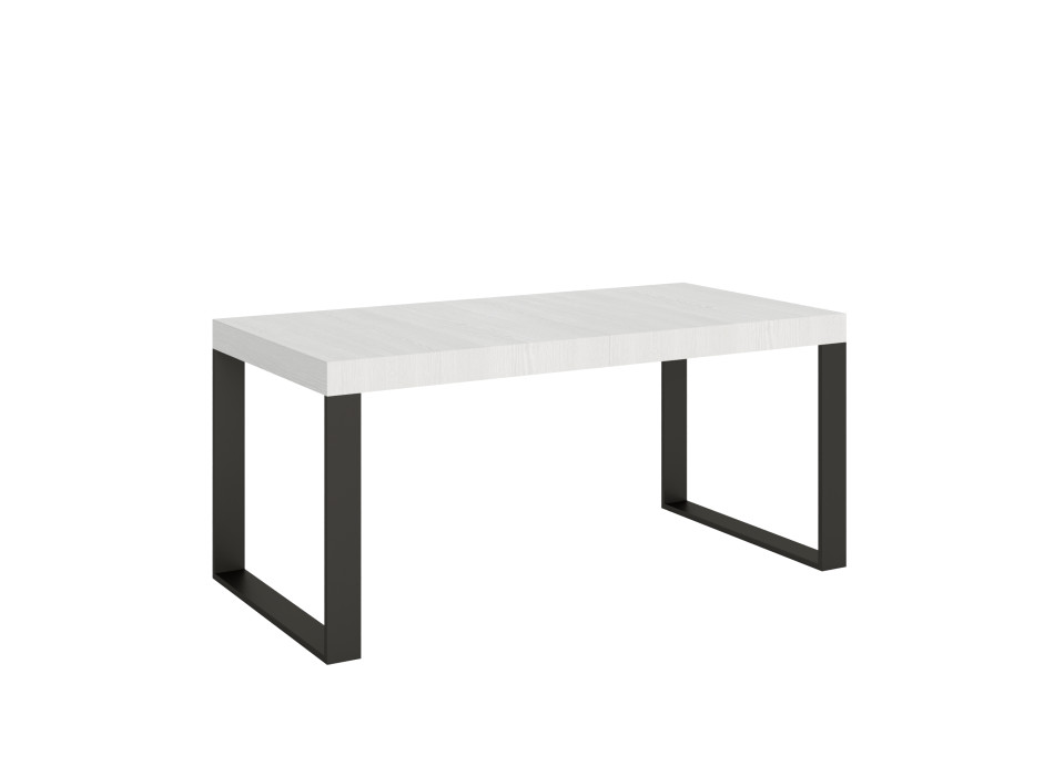 Tecno Table P.90 - Ausziehbarer Tisch 180/440x90 cm Tecno-Weißesche mit anthrazitfarbenen Beinen