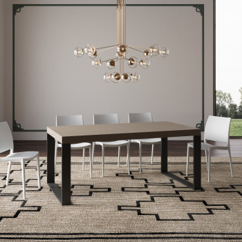 Tecno Premium Tisch D.90 - Ausziehbarer Tisch 200/460x90 cm Tecno Premium Esche weiß mit Beinen in Anthrazit