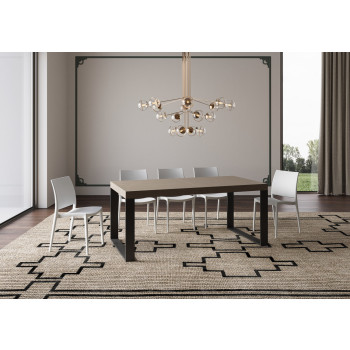 Tecno Premium Tisch D.90 - Ausziehbarer Tisch 200/460x90 cm Tecno Premium Esche weiß mit Beinen in Anthrazit