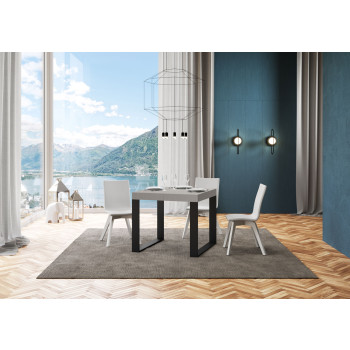 Tecno Premium Table P.90 - Ausziehbarer Tisch 90/246x90 cm Tecno Premium Esche weiß mit Beinen in Anthrazit