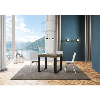 Tecno Premium Table P.90 - Ausziehbarer Tisch 90/246x90 cm Tecno Premium Esche weiß mit Beinen in Anthrazit