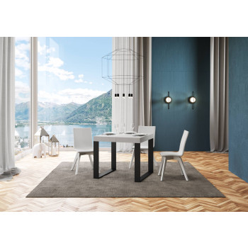 Tecno Premium Table P.90 - Ausziehbarer Tisch 90/246x90 cm Tecno Premium Esche weiß mit Beinen in Anthrazit
