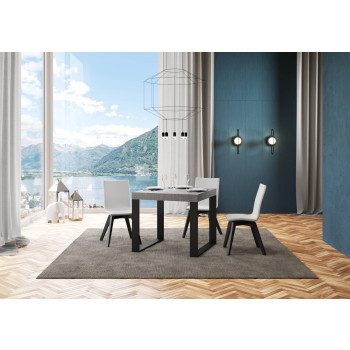 Tecno Premium Table P.90 - Ausziehbarer Tisch 90/246x90 cm Tecno Premium Esche weiß mit Beinen in Anthrazit