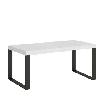 Tecno Premium Table P.90 - Ausziehbarer Tisch 90/246x90 cm Tecno Premium Esche weiß mit Beinen in Anthrazit
