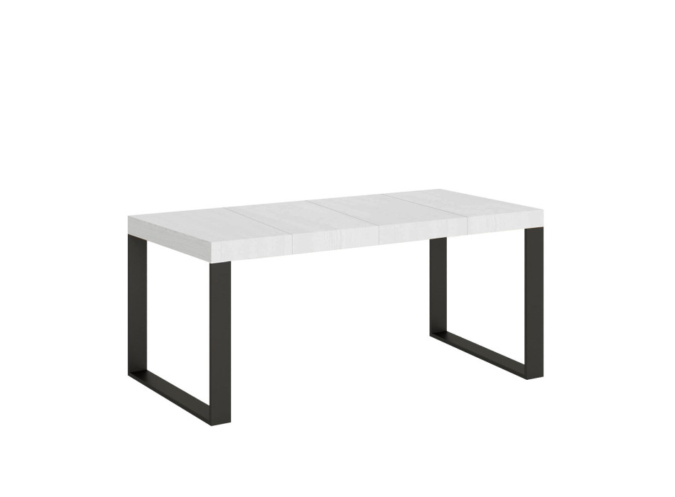 Tecno Premium Table P.90 - Ausziehbarer Tisch 90/246x90 cm Tecno Premium Esche weiß mit Beinen in Anthrazit