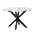 Vollständiger runder Argo-Tisch aus Glas und Stahlbeinen