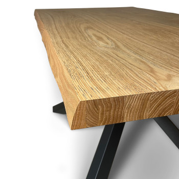 Versalux Tischbeine aus entrindetem Massivholz 4/A - Ausziehbarer Tisch 90x140/190 cm Versalux Tischbeine aus entrindeter Eiche 4/A