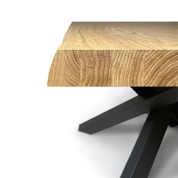 Versalux Tischbeine aus entrindetem Massivholz 4/C - Ausziehbarer Tisch 90x140/190 cm Versalux Tischbeine aus entrindeter Eiche 4/C