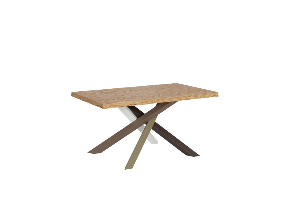 Versalux Tischbeine aus entrindetem Massivholz 4/C - Ausziehbarer Tisch 90x140/190 cm Versalux Tischbeine aus entrindeter Eiche 4/C