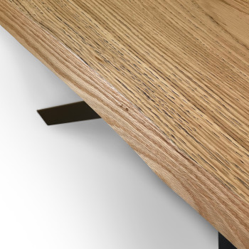 Versalux Tisch aus Rindeneiche mit anthrazitfarbenen Beinen - Ausziehbarer Tisch 90x180/230 cm Versalux Tisch aus Rindeneiche mit anthrazitfarbenen Beinen