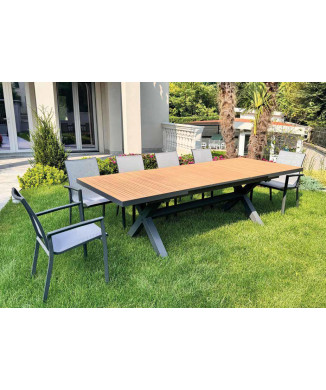 VESPUCCI-TISCH 202/263x101 + 6 CALIPSO-Stühle