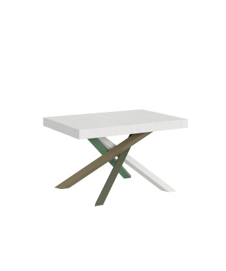 Volantis Color 4/A Table P.90 - Ausziehbarer Tisch 120/224x90 cm Volantis weiße Esche mehrfarbige Beine 4/A