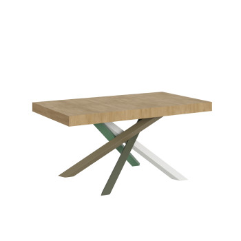 Volantis Color 4/A Table P.90 - Ausziehbarer Tisch 160/264x90 cm Volantis weiße Esche mehrfarbige Beine 4/A