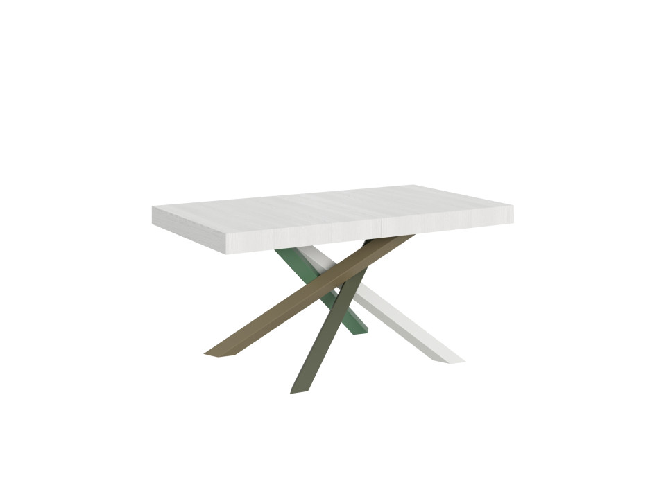 Volantis Color 4/A Table P.90 - Ausziehbarer Tisch 160/264x90 cm Volantis weiße Esche mehrfarbige Beine 4/A