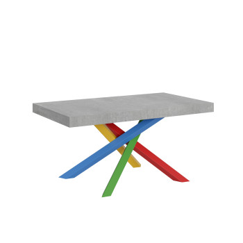 Volantis Color 4/B Table P.90 - Ausziehbarer Tisch 160/264x90 cm Volantis weiße Esche mehrfarbige Beine 4/B