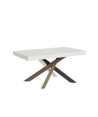 Volantis Color 4/C Table P.90 - Ausziehbarer Tisch 160/264x90 cm Volantis weiße Esche mehrfarbige Beine 4/C