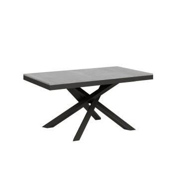 Volantis Evolution Tisch mit anthrazitfarbenen Beinen und Rahmen D.90 - Ausziehbarer Tisch 160/264x90 cm Volantis Evolution Esche weiß mit anthrazitfarbenem Rahmen und Beinen