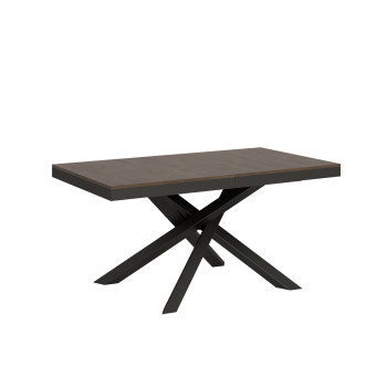 Volantis Evolution Tisch mit anthrazitfarbenen Beinen und Rahmen D.90 - Ausziehbarer Tisch 160/264x90 cm Volantis Evolution Esche weiß mit anthrazitfarbenem Rahmen und Beinen