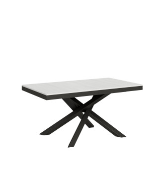 Volantis Evolution Tisch mit anthrazitfarbenen Beinen und Rahmen D.90 - Ausziehbarer Tisch 160/264x90 cm Volantis Evolution Weißesche mit anthrazitfarbenem Rahmen und Beinen