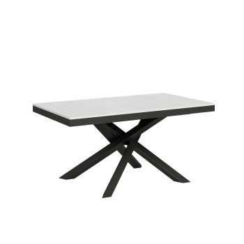 Volantis Evolution Tisch mit anthrazitfarbenen Beinen und Rahmen D.90 - Ausziehbarer Tisch 160/264x90 cm Volantis Evolution Weißesche mit anthrazitfarbenem Rahmen und Beinen