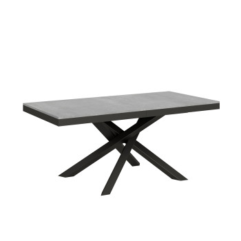 Volantis Evolution Tisch mit anthrazitfarbenen Beinen und Rahmen D.90 - Ausziehbarer Tisch 180/440x90 cm Volantis Evolution Esche weiß mit anthrazitfarbenem Rahmen und Beinen