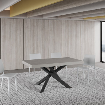 Volantis Tisch mit anthrazitfarbenen Beinen P.90 - Ausziehbarer Tisch 160/264x90 cm Volantis Kaschmir anthrazitfarbene Beine