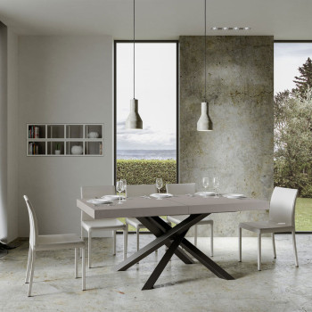 Volantis Tisch mit anthrazitfarbenen Beinen P.90 - Ausziehbarer Tisch 200/304x90 cm Volantis Kaschmir anthrazitfarbene Beine