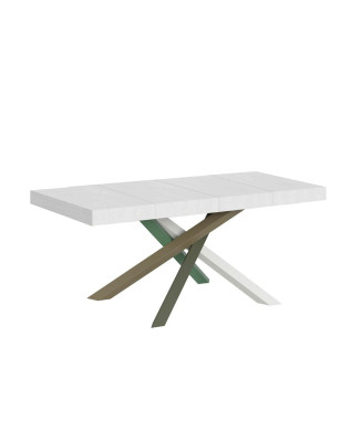 Volantis Premium Color 4/A Tisch P.90 - Ausziehbarer Tisch 120/380x90 cm Volantis Premium Esche weiß Beine mehrfarbig 4/A