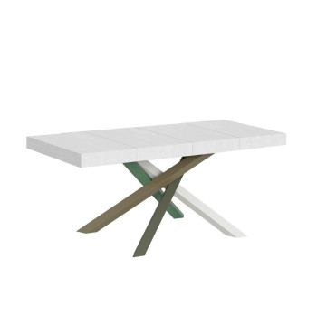 Volantis Premium Color 4/A Tisch P.90 - Ausziehbarer Tisch 130/390x90 cm Volantis Premium Esche weiß Beine mehrfarbig 4/A