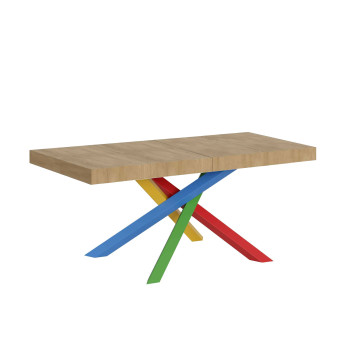 Volantis Premium Color 4/B Tisch P.90 - Ausziehbarer Tisch 130/234x90 cm Volantis Premium Esche weiß Beine mehrfarbig 4/B