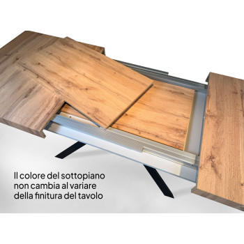 Volantis Premium Color 4/C Tisch P.90 - Ausziehbarer Tisch 140/244x90 cm Volantis Premium Esche weiß, Beine mehrfarbig 4/C