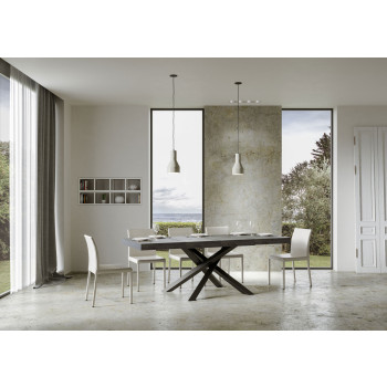 Volantis Premium Tisch mit anthrazitfarbenen Beinen P.90 - Ausziehbarer Tisch 120/224x90 cm Volantis Premium Weißesche mit anthrazitfarbenen Beinen