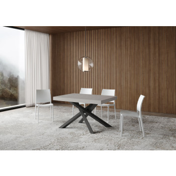 Volantis Premium Tisch mit anthrazitfarbenen Beinen P.90 - Ausziehbarer Tisch 120/224x90 cm Volantis Premium Weißesche mit anthrazitfarbenen Beinen